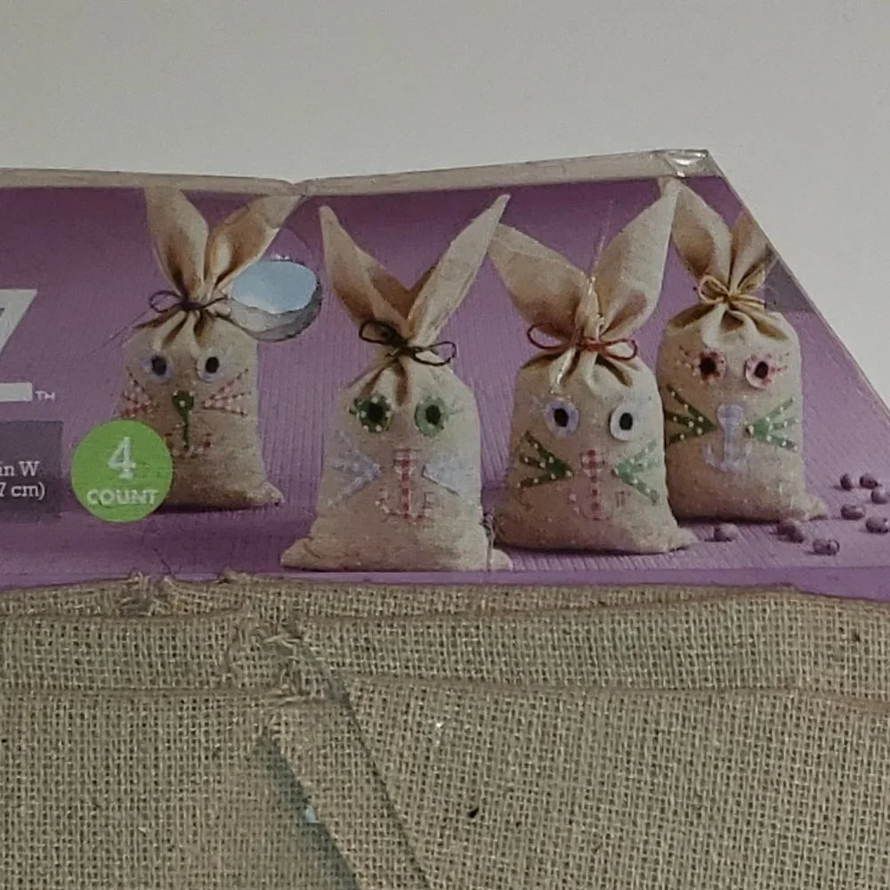 NWT - Bunny Canvas Craft Treat Bags (set of 8) Easter